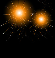 Image showing Christmas dark background with fireworks