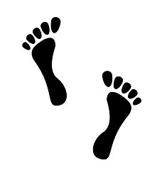 Image showing Black human footprints isolated on white background 