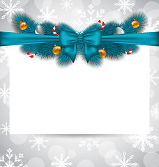 Image showing Greeting elegant invitation with Christmas decoration