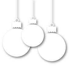 Image showing Set Christmas paper balls with copy space for your text