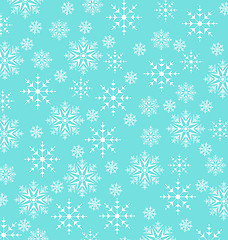 Image showing Christmas blue wallpaper, snowflakes texture