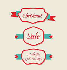 Image showing Christmas set variation vintage labels with text