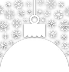 Image showing Paper Christmas ball with snowflakes textured