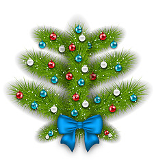 Image showing Decorated abstract Christmas tree with glass balls