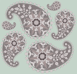 Image showing Seamless background from a paisley ornament, fashionable modern 