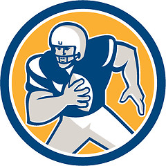 Image showing American Football QB Player Running Circle Retro