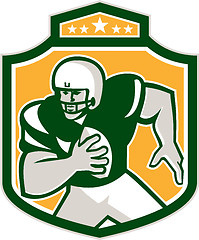 Image showing American Football QB Player Running Shield Retro