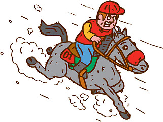 Image showing Jockey Horse Racing Cartoon