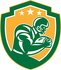 Image showing American Football Player Running Shield Retro