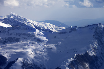 Image showing Off-piste slope at evening