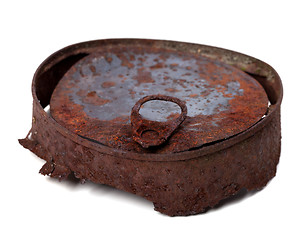 Image showing Old rusty tin can. Isolated on white background.