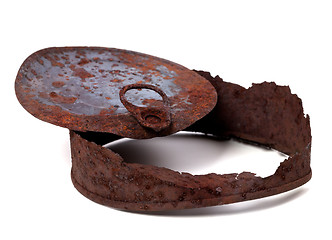 Image showing Rusty tincan on white background