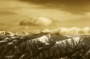 Image showing Sepia mountains