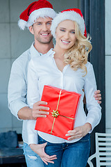 Image showing Beautiful happy couple on Christmas day