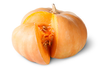 Image showing Sliced Pumpkin With Seeds Rotated