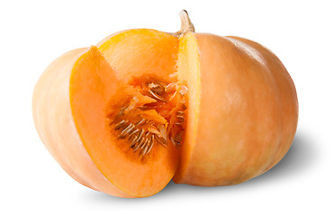 Image showing Sliced Pumpkin With Seeds