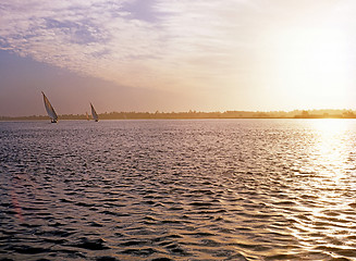 Image showing Sunrise on River Nile