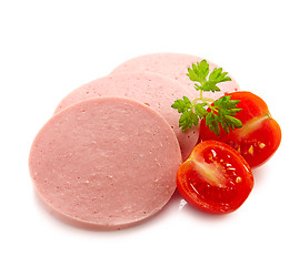 Image showing slices of boiled meat sausage