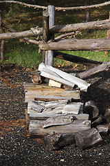 Image showing Pile of chopped  firewood 