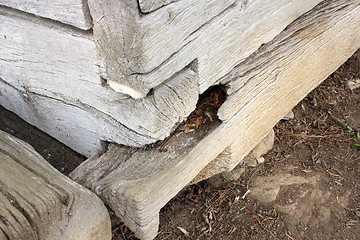 Image showing wooden ground sill showing old fungus attack