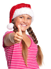 Image showing Girl in Santa hat