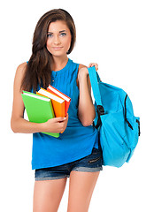 Image showing Girl with backpack