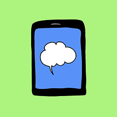 Image showing Doodle pad with speech bubble