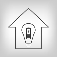 Image showing Eco house with solar battery as energy source