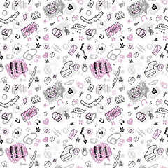 Image showing Back to school. Hand drawn seamless pattern.