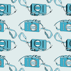 Image showing Photo camera. Seamless pattern.