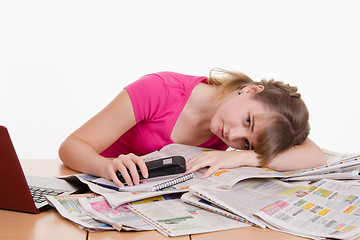 Image showing Girl tired of useless job search