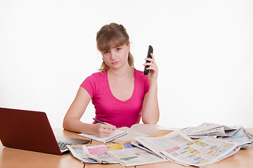 Image showing The girl refused to hire over the phone