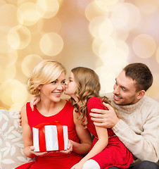 Image showing happy family with gift box