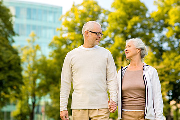Image showing senior couple in city park