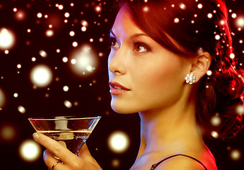 Image showing woman with cocktail