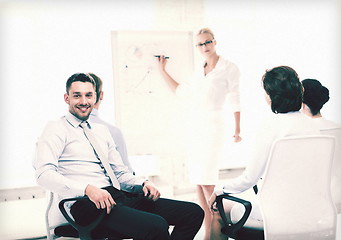 Image showing businessman on business meeting in office