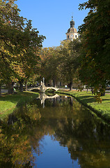 Image showing Small stream in a village.