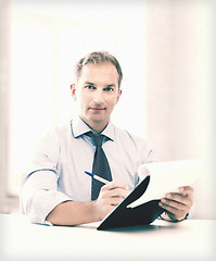 Image showing businessman taking employment inteview