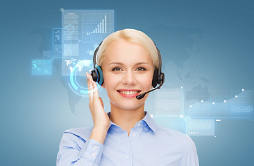 Image showing friendly female helpline operator