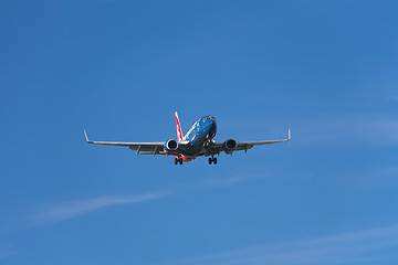 Image showing Landing airplane