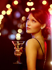 Image showing woman with cocktail