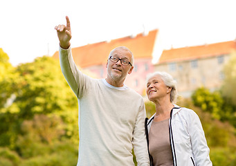 Image showing senior couple in city park