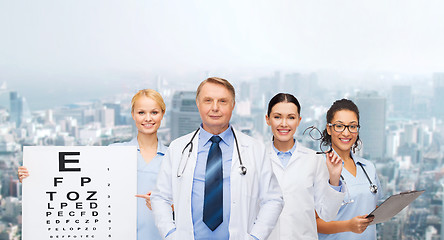 Image showing smiling eye doctors and nurses