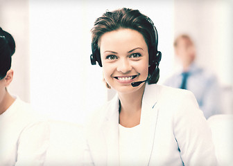 Image showing friendly female helpline operator