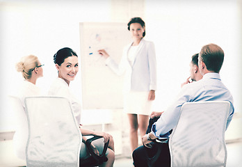 Image showing businesswoman on business meeting in office