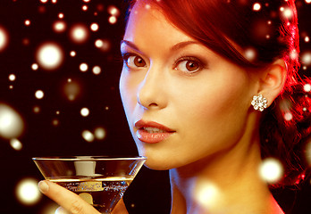 Image showing woman with cocktail