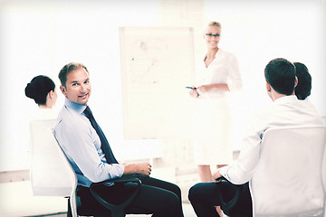 Image showing businessman on business meeting in office