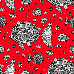 Image showing Fishes. Seamless pattern.