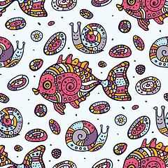 Image showing Fishes. Seamless pattern.