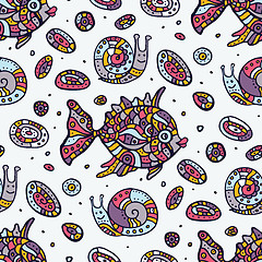 Image showing Fishes. Seamless pattern.